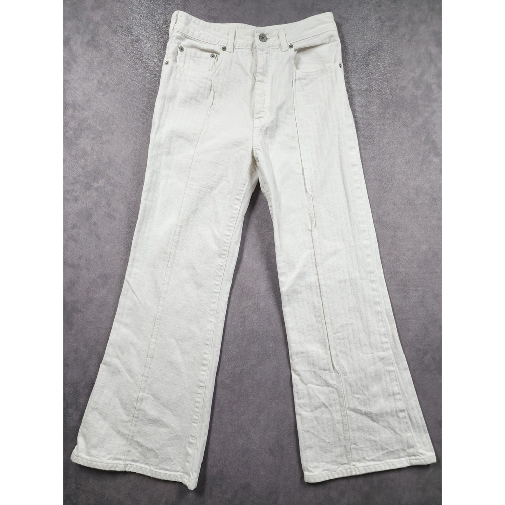 SNIDEL Flare Wide Leg Seam Detail Denim Jeans Women 0 Cool White SWFP192108